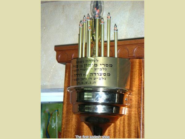 כל תשמישי הקדושה נרות זכרון לבית הכנסת להנצחה